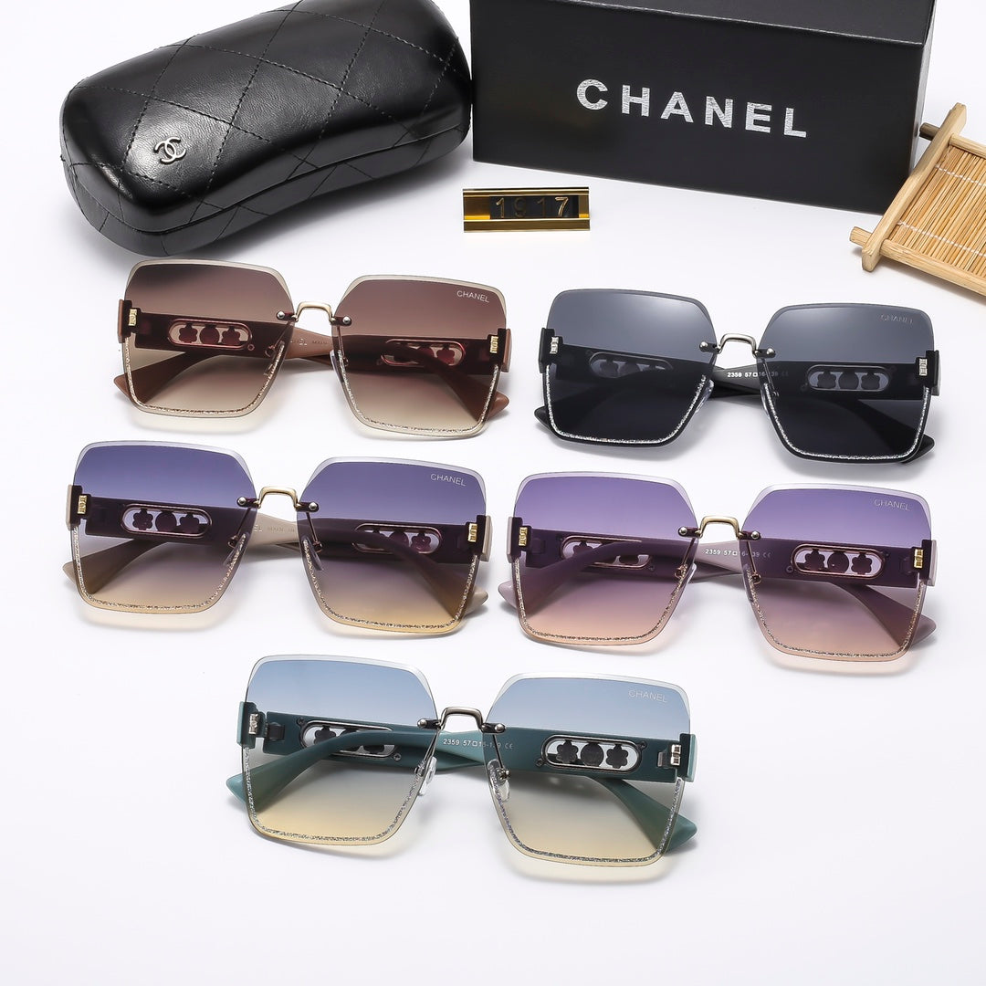5 Colors Stylish Square Sunglasses with Metal Trim — 1917