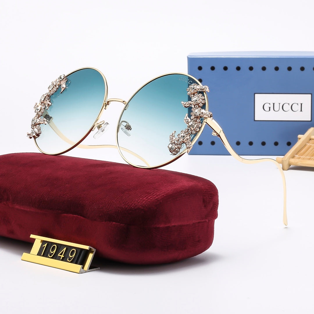 7-Color Stylish Round Diamond-Embellished Sunglasses—1949