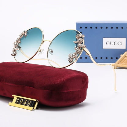 7-Color Stylish Round Diamond-Embellished Sunglasses—1949