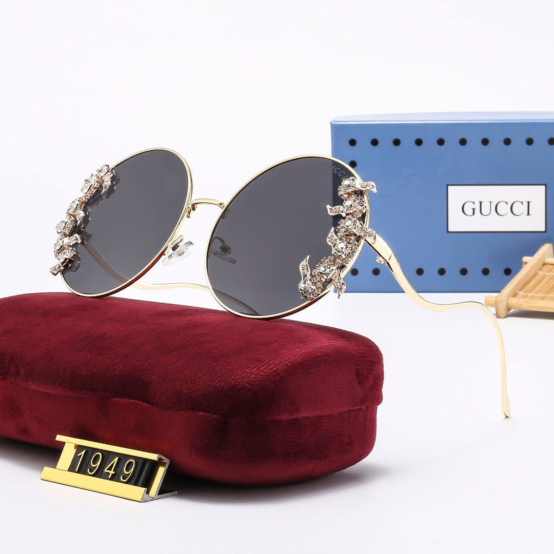 7-Color Stylish Round Diamond-Embellished Sunglasses—1949