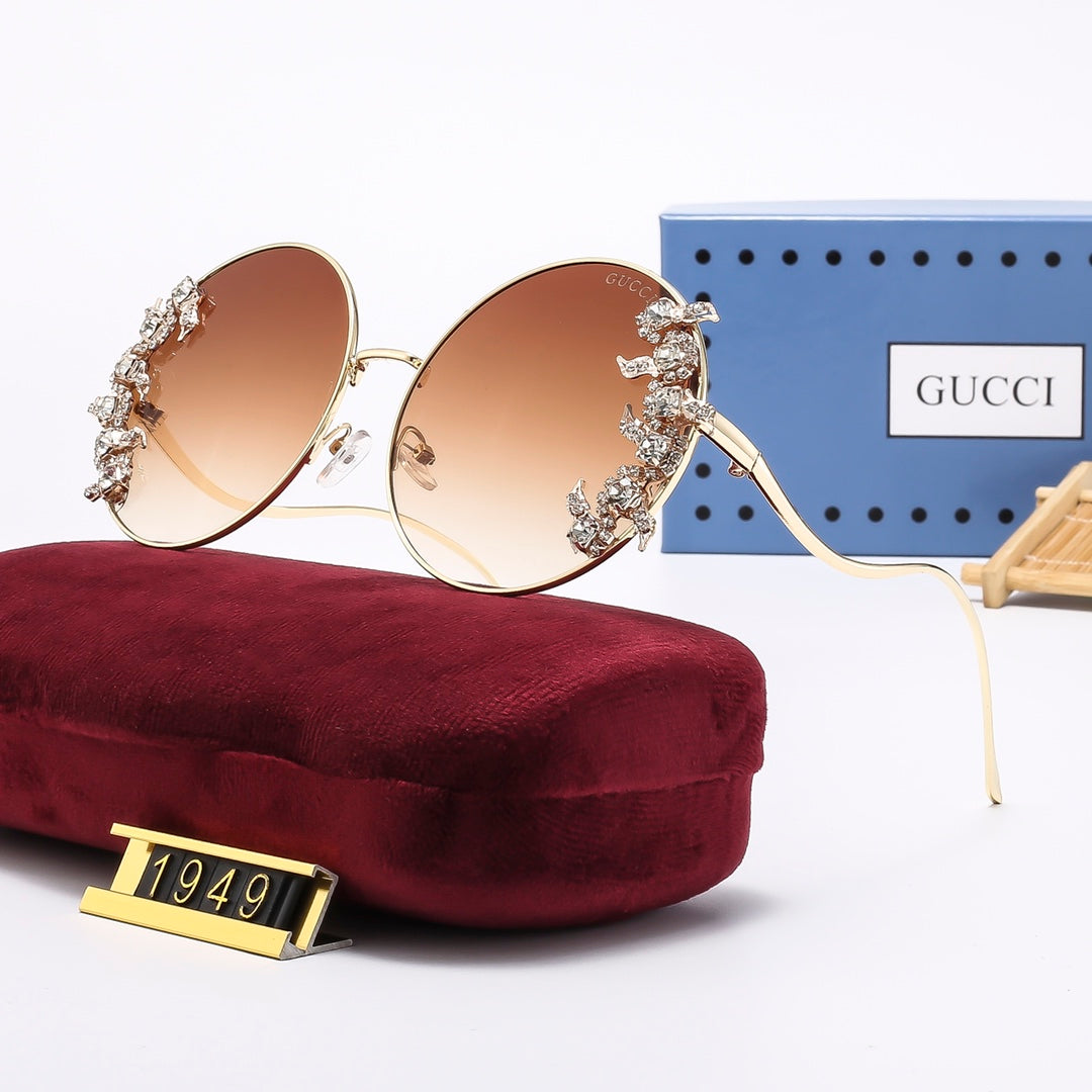 7-Color Stylish Round Diamond-Embellished Sunglasses—1949