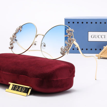 7-Color Stylish Round Diamond-Embellished Sunglasses—1949