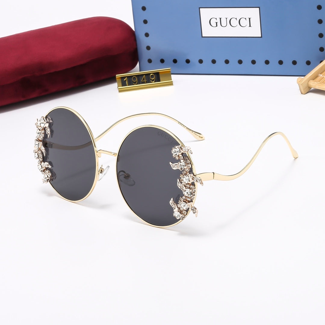 7-Color Stylish Round Diamond-Embellished Sunglasses—1949