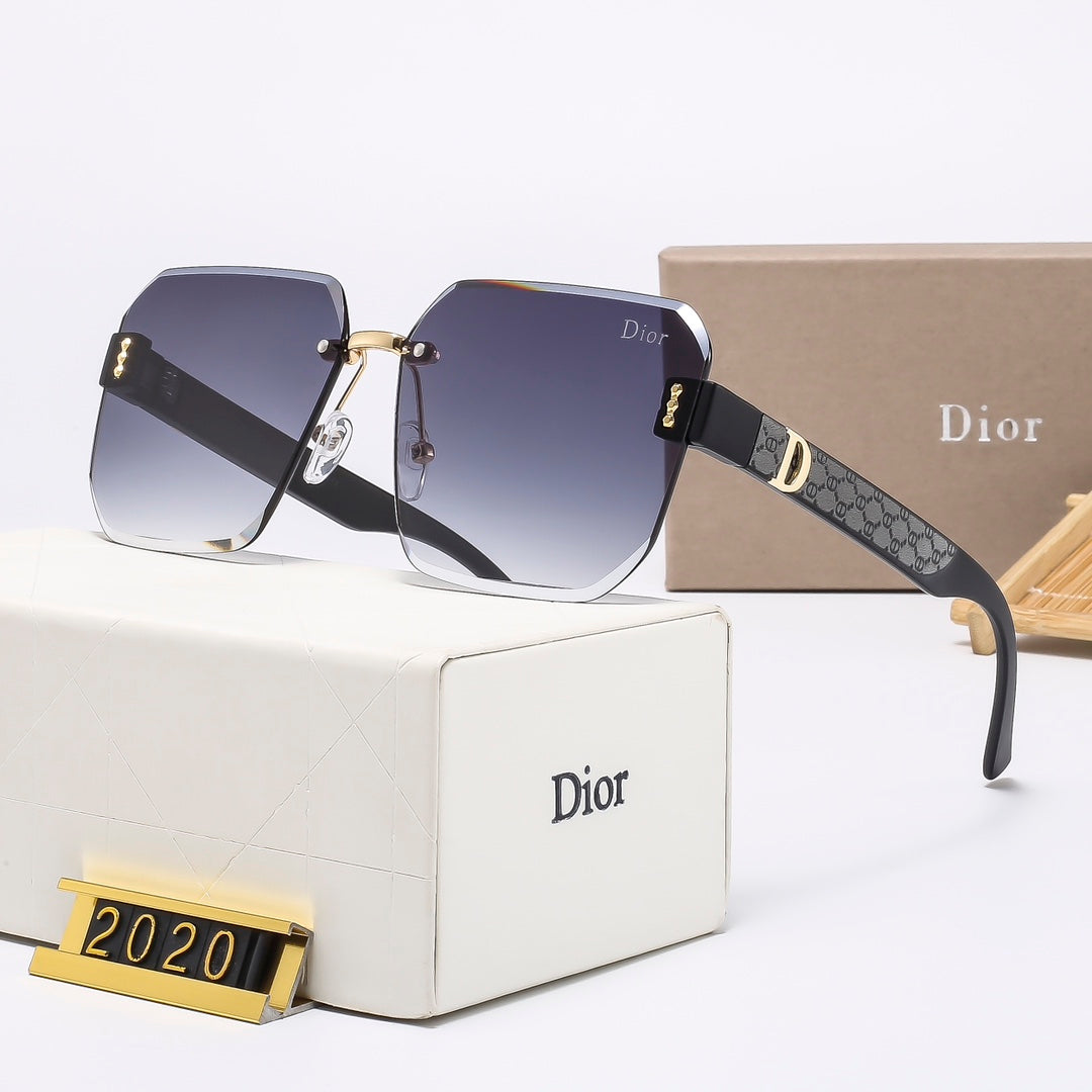 5-Color Stylish Large Lens Frameless Sunglasses — 2030