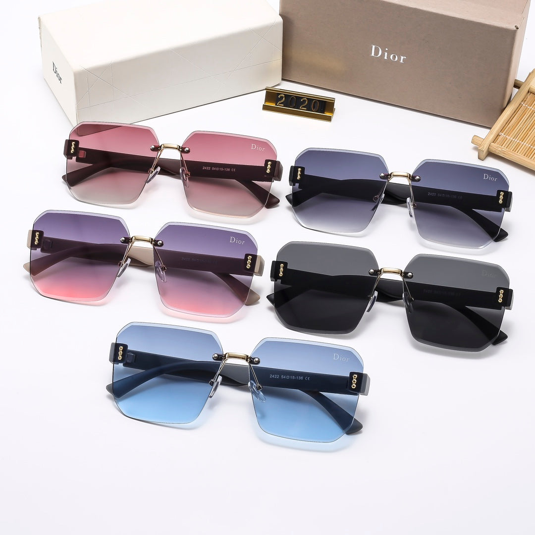 5-Color Stylish Large Lens Frameless Sunglasses — 2030