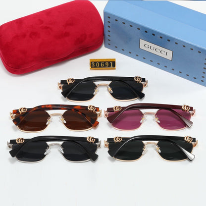 5-Color Stylish Sunglasses with Decorated Temples—30691
