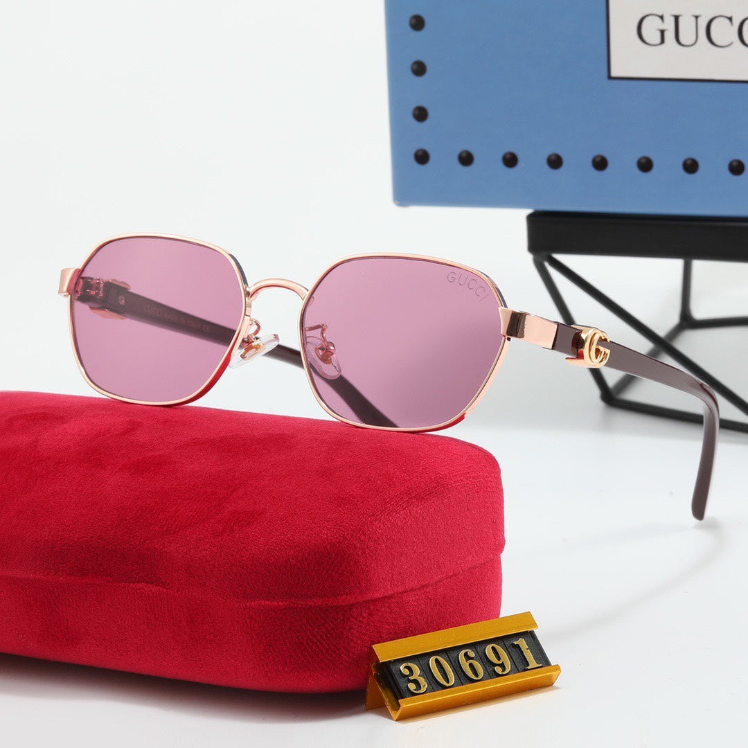 5-Color Stylish Sunglasses with Decorated Temples—30691