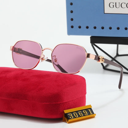 5-Color Stylish Sunglasses with Decorated Temples—30691