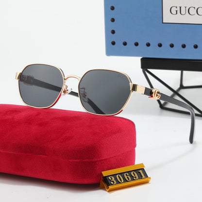 5-Color Stylish Sunglasses with Decorated Temples—30691