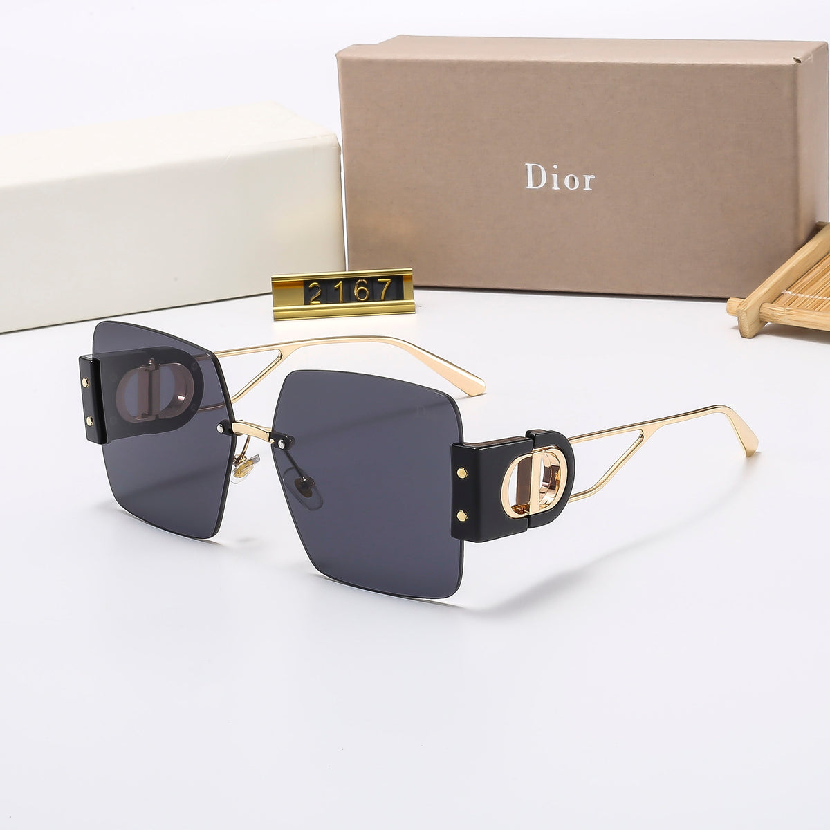 6-Color Stylish Square Frameless Sunglasses—2167