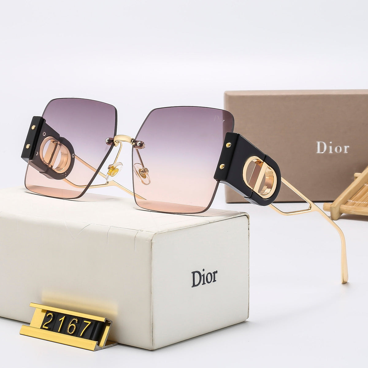 6-Color Stylish Square Frameless Sunglasses—2167