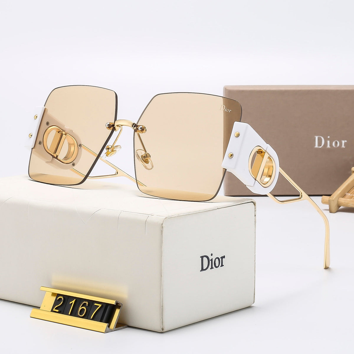 6-Color Stylish Square Frameless Sunglasses—2167