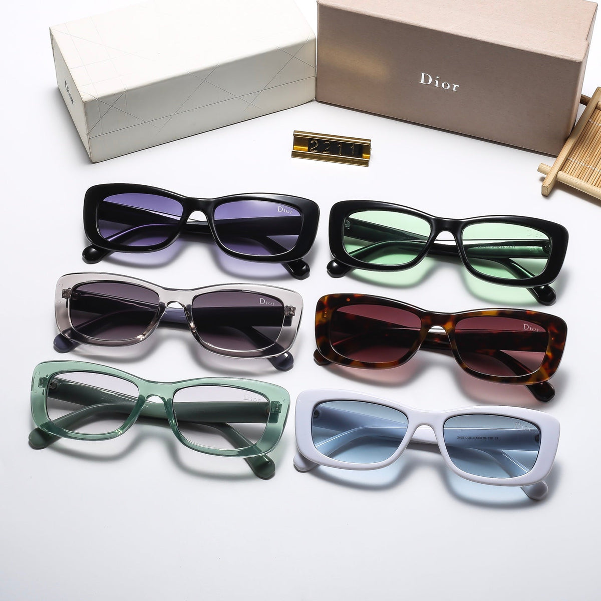6-Color Stylish Diamond-Embellished Sunglasses—2211