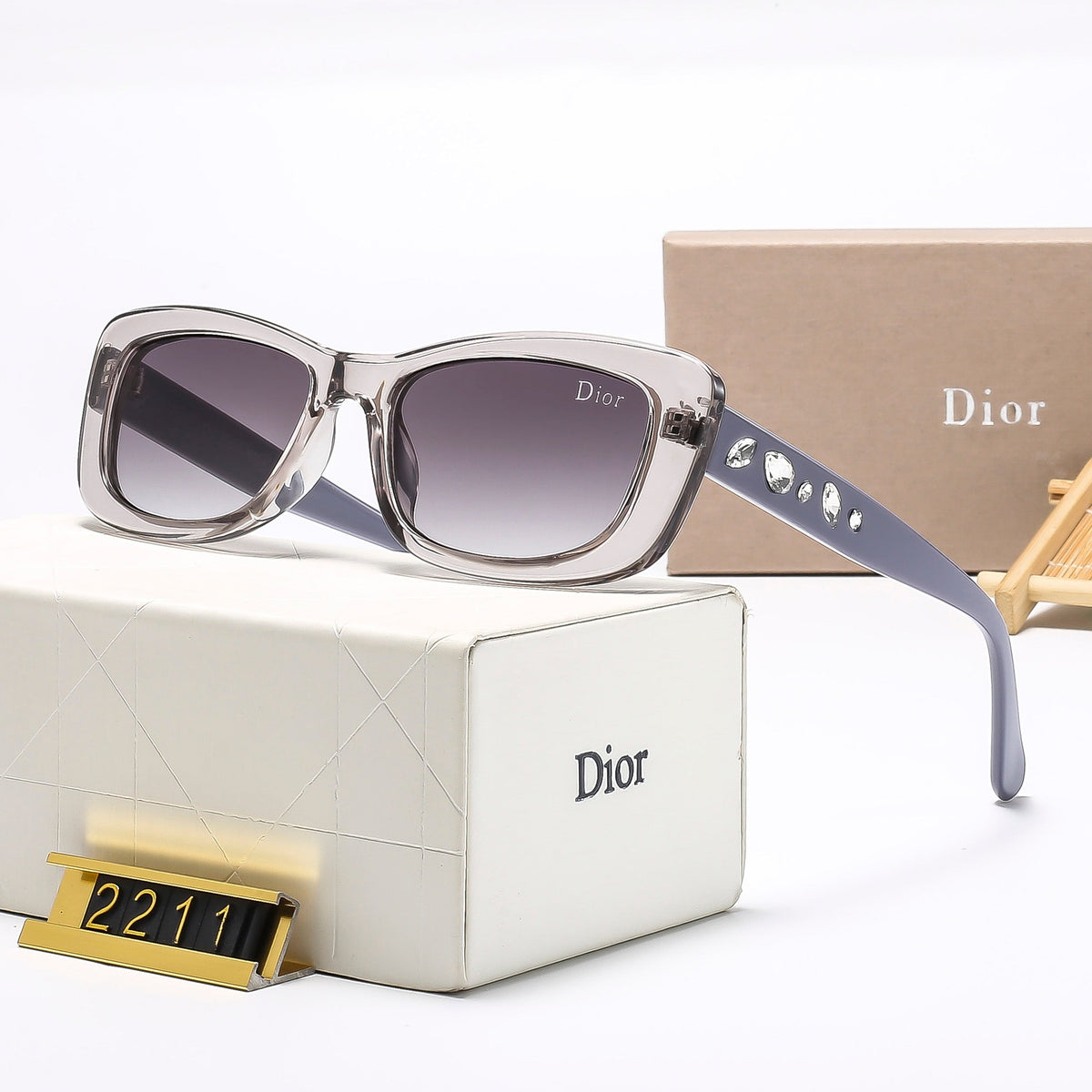 6-Color Stylish Diamond-Embellished Sunglasses—2211