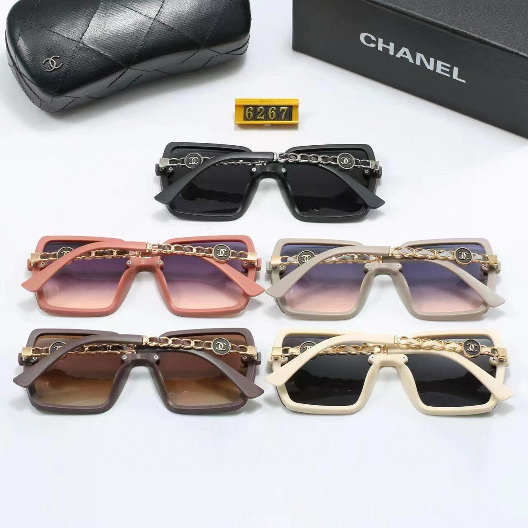 5 Colors Stylish Square Chain-Frame Sunglasses  — 6267