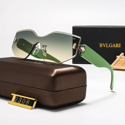 6-Color Stylish Curved Frameless Sunglasses—2308