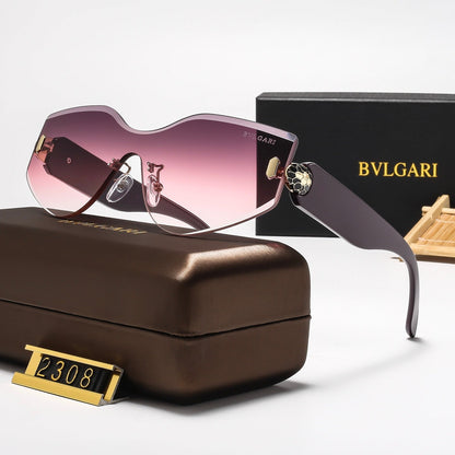 6-Color Stylish Curved Frameless Sunglasses—2308