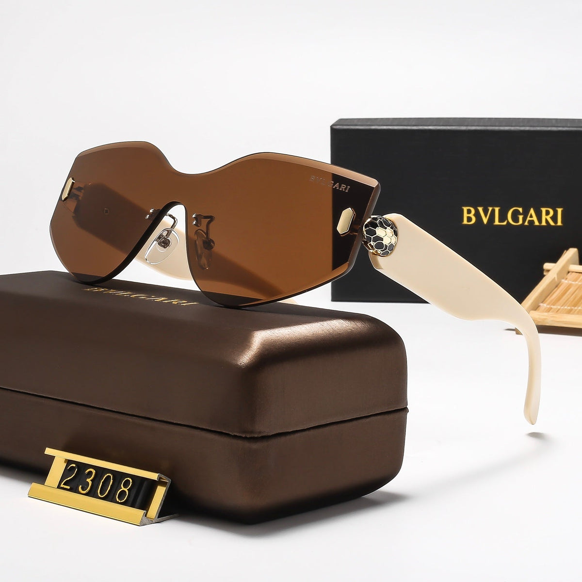 6-Color Stylish Curved Frameless Sunglasses—2308