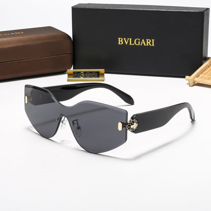 6-Color Stylish Curved Frameless Sunglasses—2308