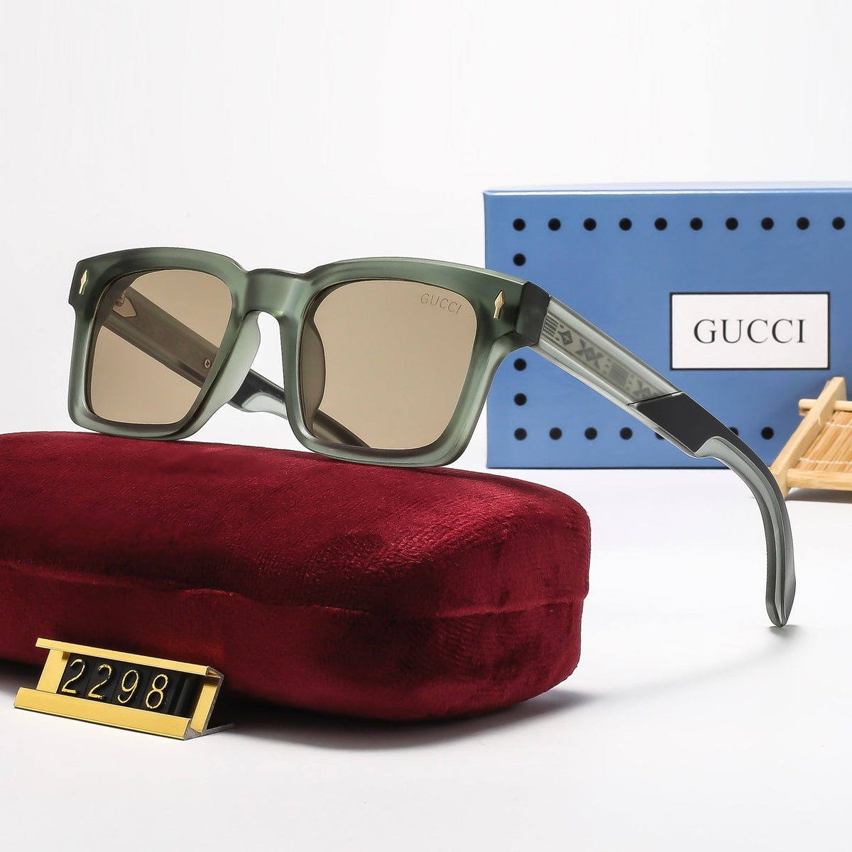 5-Color Stylish Sunglasses with Floral Pattern Temples—2298