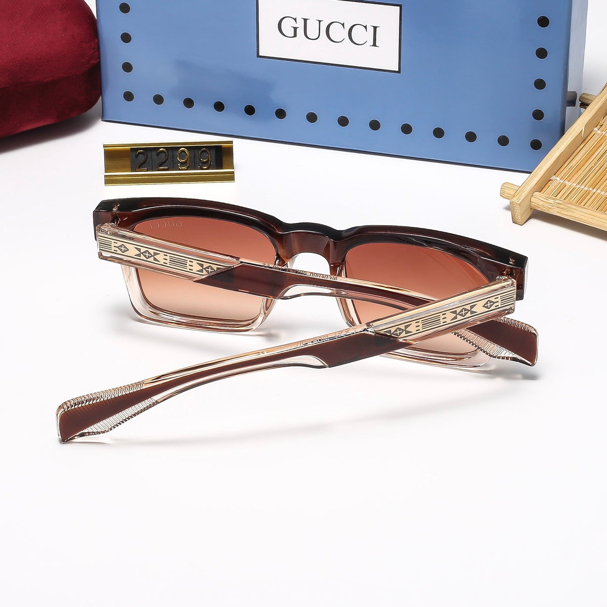 5-Color Stylish Sunglasses with Floral Pattern Temples—2298