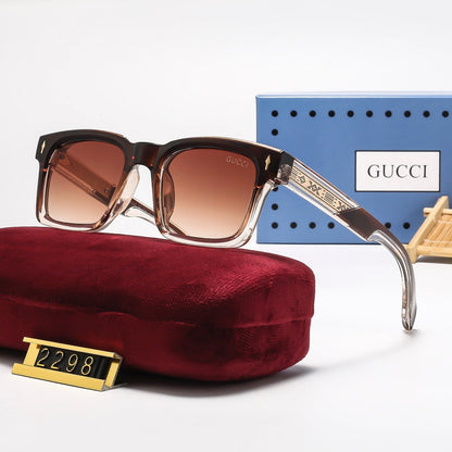 5-Color Stylish Sunglasses with Floral Pattern Temples—2298