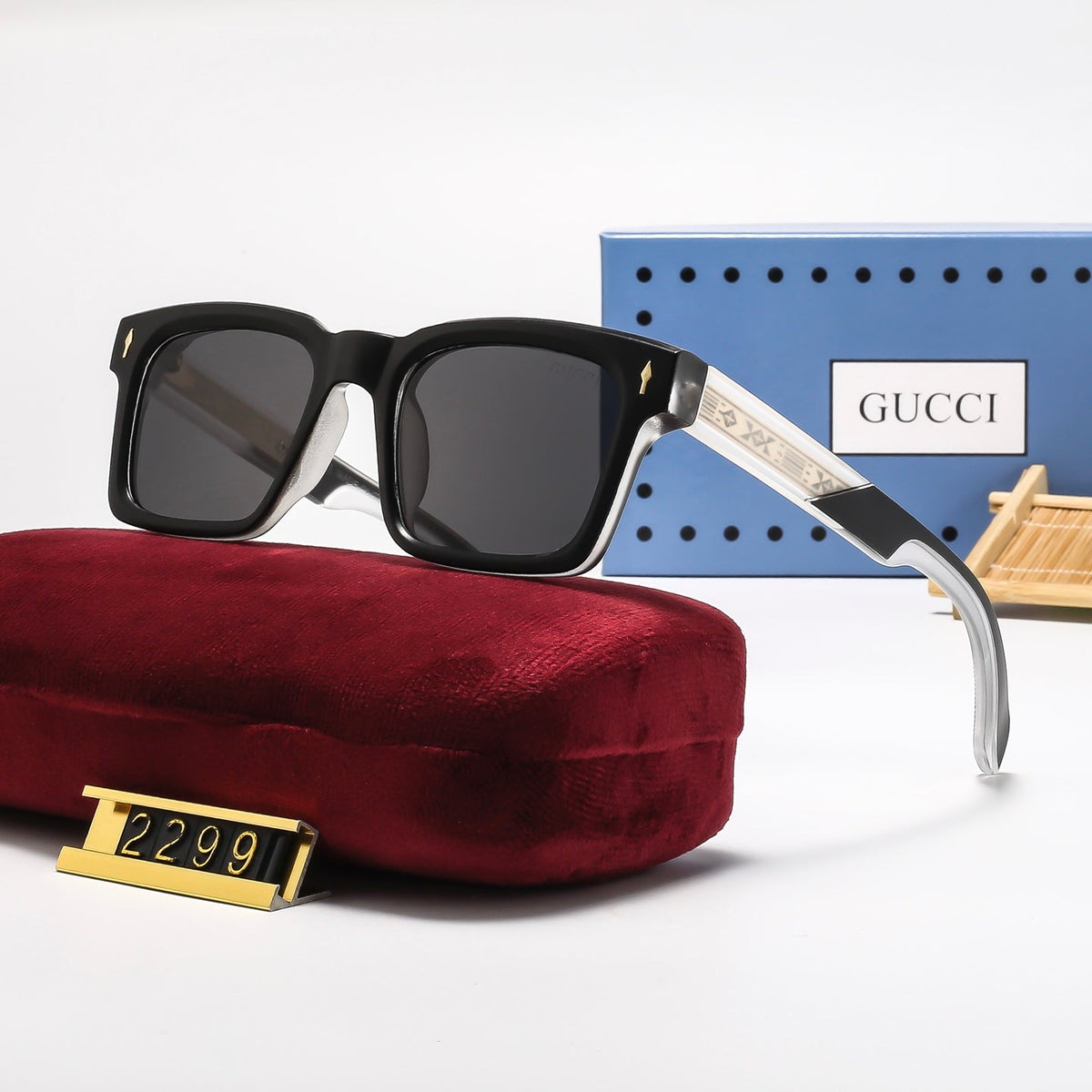 5-Color Stylish Sunglasses with Floral Pattern Temples—2298