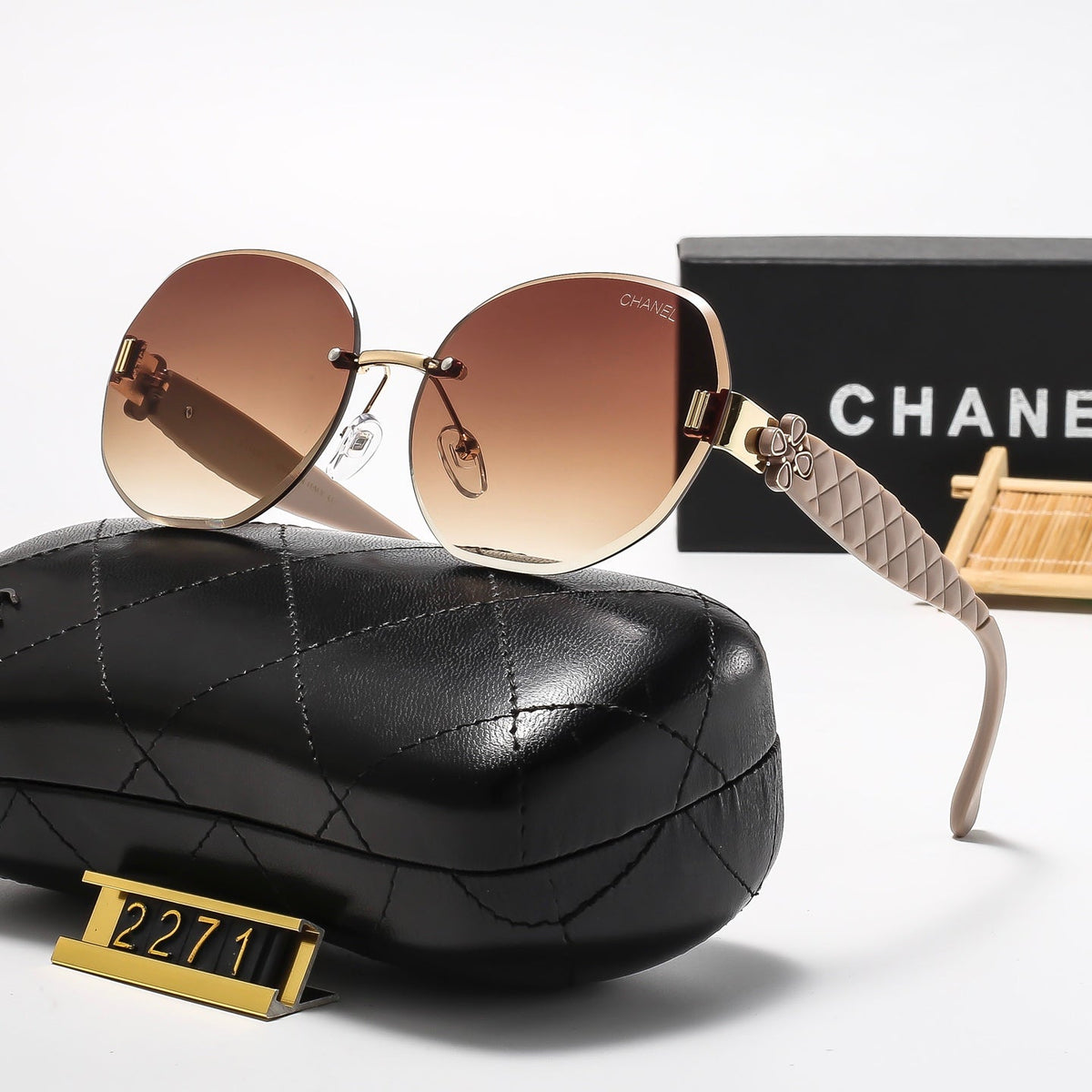 5 Colors Stylish Round Frameless Sunglasses  — 2271