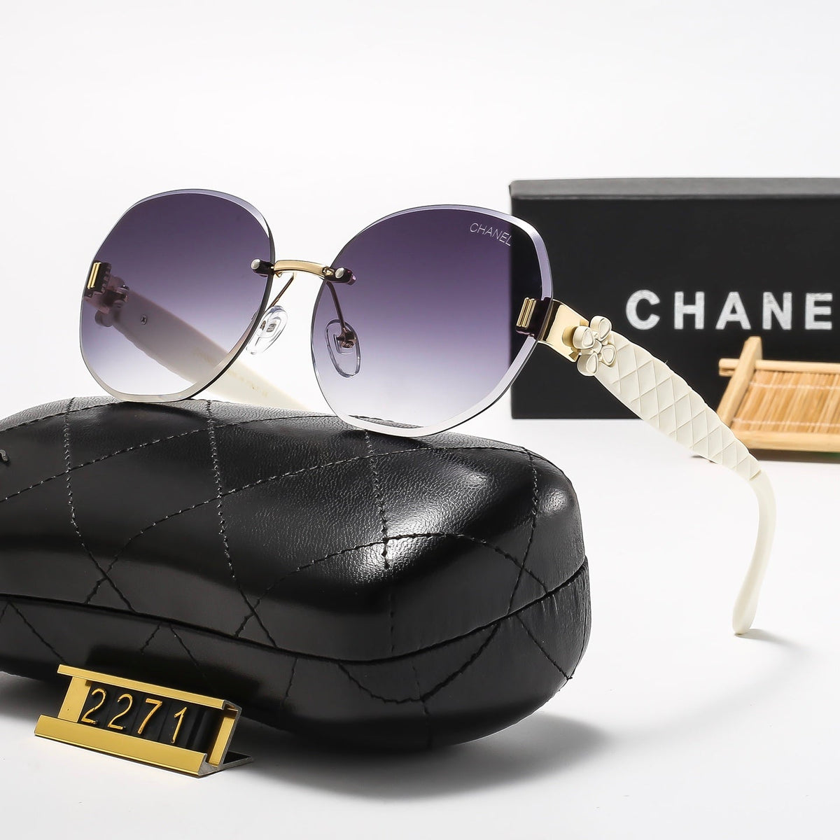 5 Colors Stylish Round Frameless Sunglasses  — 2271