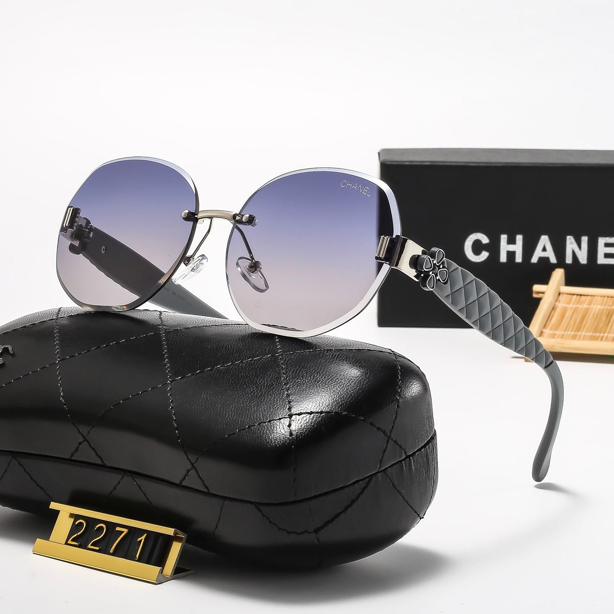 5 Colors Stylish Round Frameless Sunglasses  — 2271