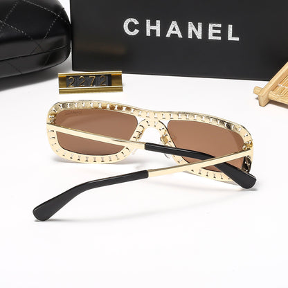 7 Colors Stylish Round Sunglasses with Crystal Decoration  — 2272