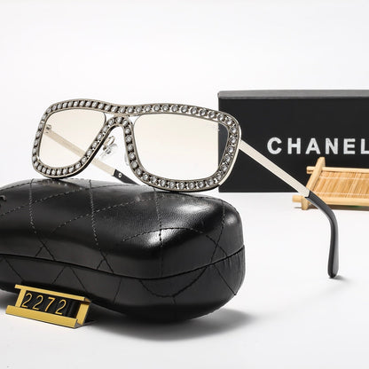 7 Colors Stylish Round Sunglasses with Crystal Decoration  — 2272