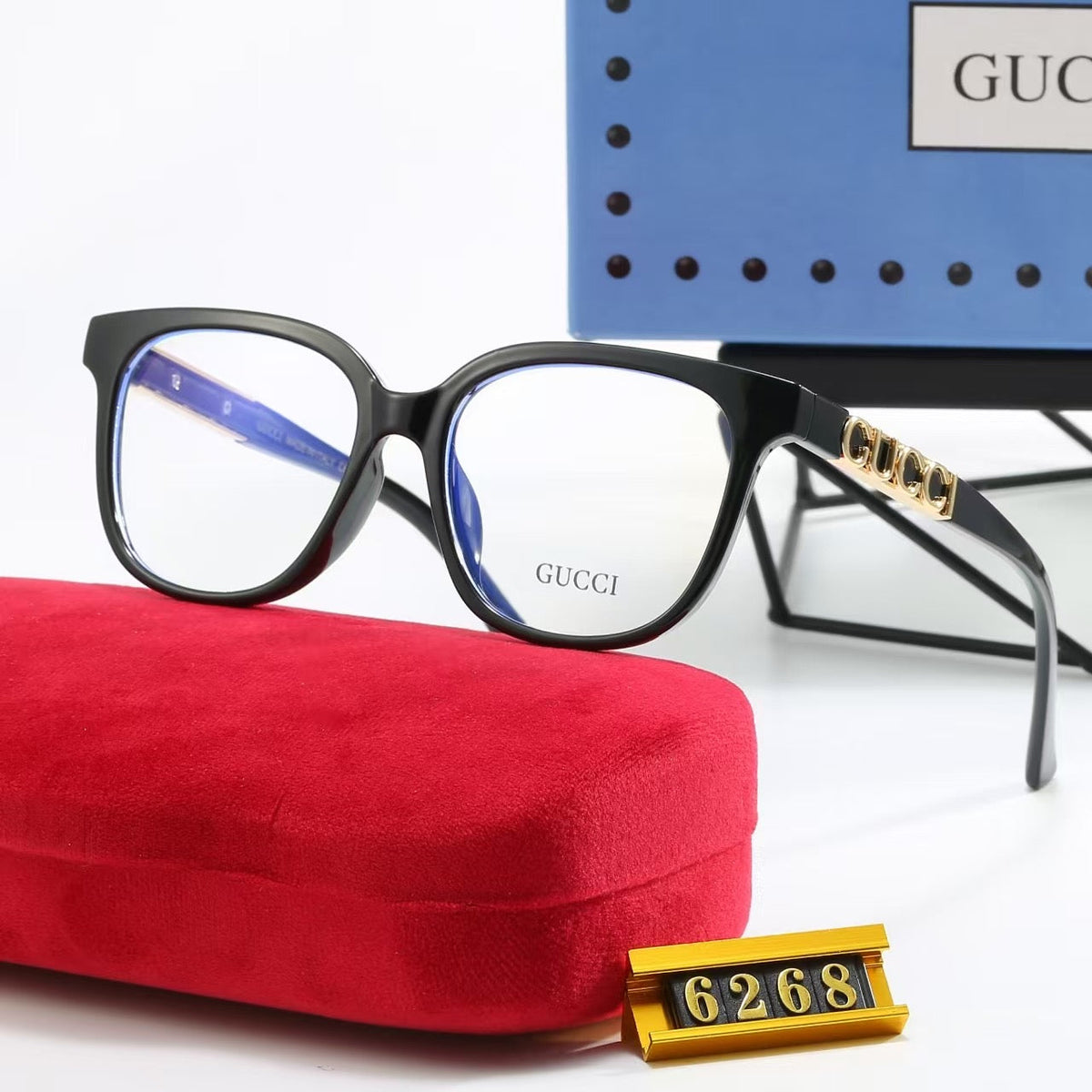 6-Color Stylish Plain Sunglasses with Decorated Temples—6268
