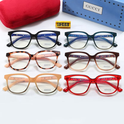 6-Color Stylish Plain Sunglasses with Decorated Temples—6268
