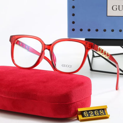 6-Color Stylish Plain Sunglasses with Decorated Temples—6268