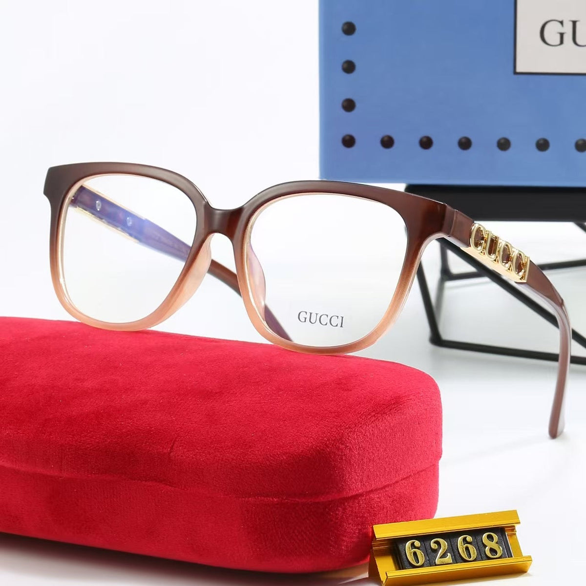 6-Color Stylish Plain Sunglasses with Decorated Temples—6268