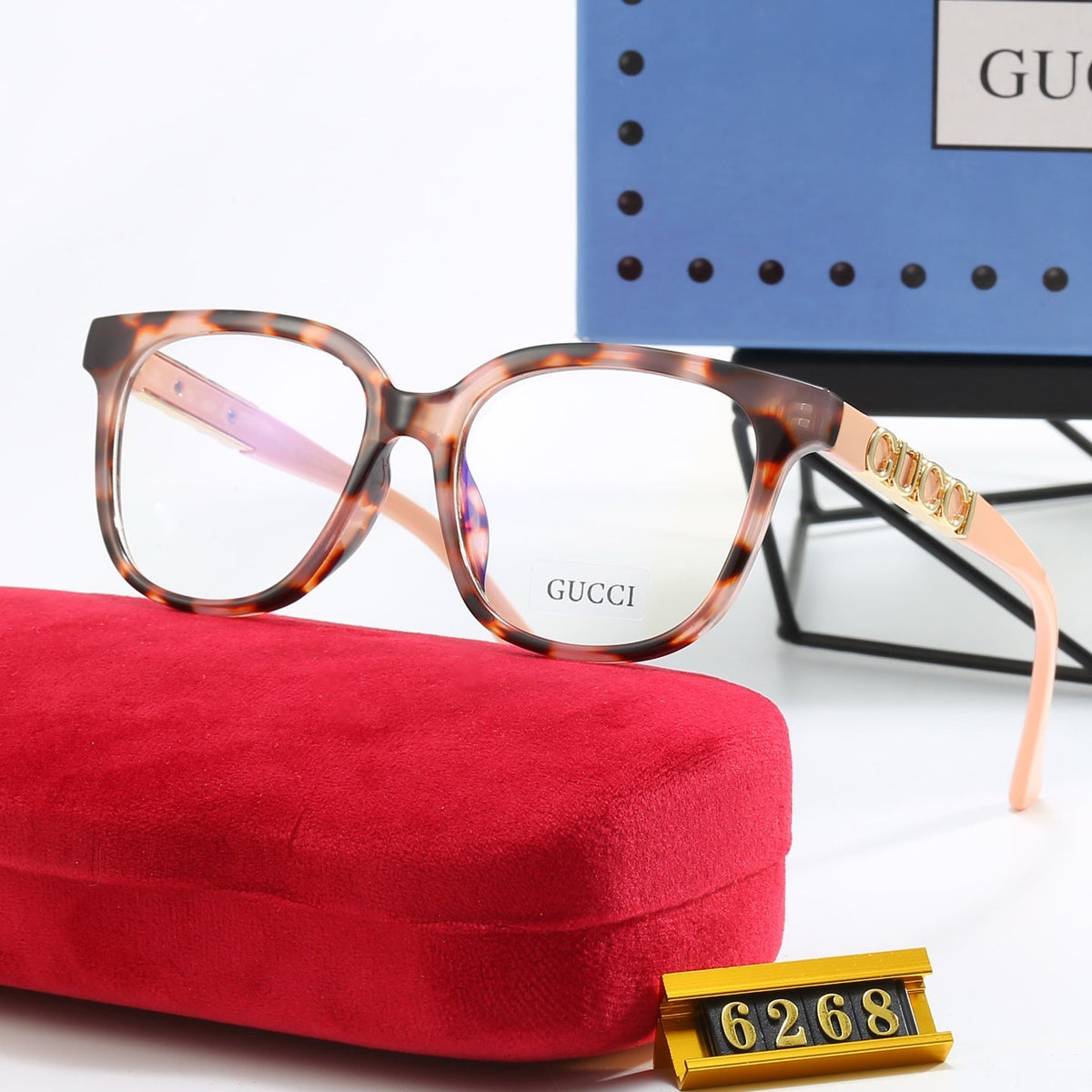 6-Color Stylish Plain Sunglasses with Decorated Temples—6268
