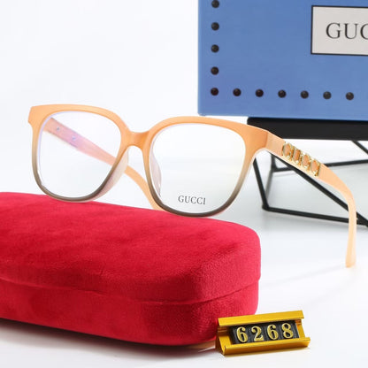 6-Color Stylish Plain Sunglasses with Decorated Temples—6268