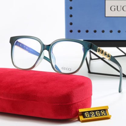 6-Color Stylish Plain Sunglasses with Decorated Temples—6268