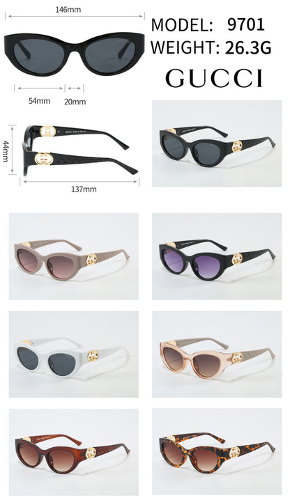 7-Color Stylish Printed Sunglasses with Temples—9701