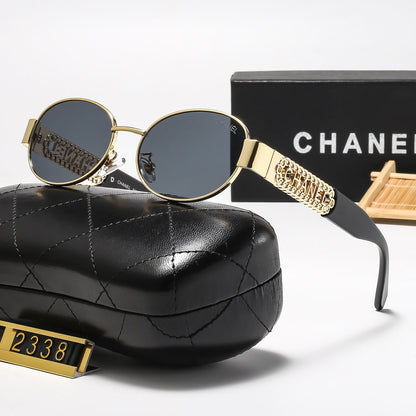 6 Colors Stylish Round Sunglasses with Letter Decoration  — 2338
