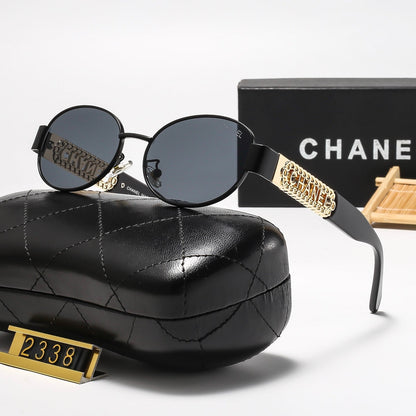 6 Colors Stylish Round Sunglasses with Letter Decoration  — 2338