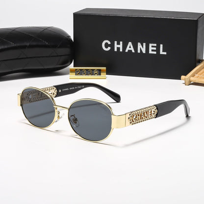 6 Colors Stylish Round Sunglasses with Letter Decoration  — 2338