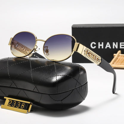 6 Colors Stylish Round Sunglasses with Letter Decoration  — 2338