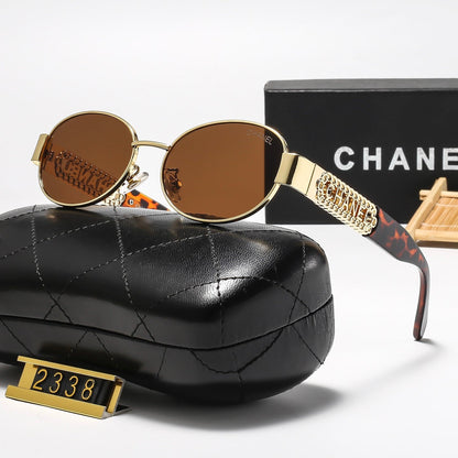 6 Colors Stylish Round Sunglasses with Letter Decoration  — 2338