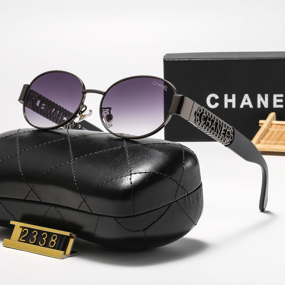 6 Colors Stylish Round Sunglasses with Letter Decoration  — 2338