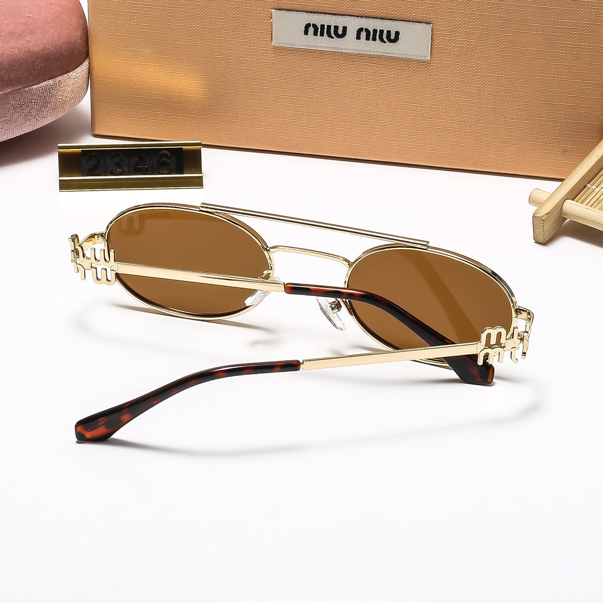 6-Color Stylish Oval Sunglasses with Metal Trim—2346