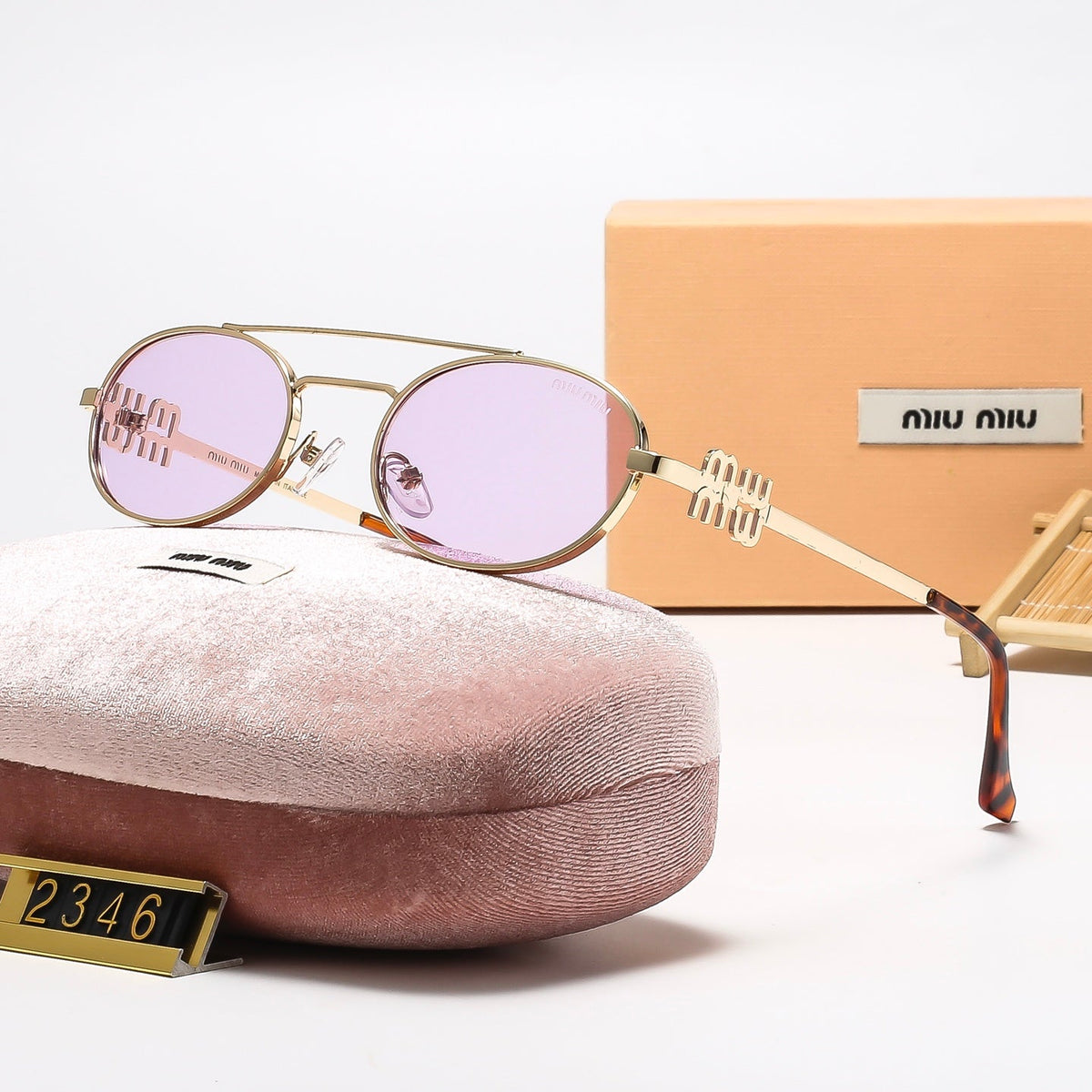 6-Color Stylish Oval Sunglasses with Metal Trim—2346
