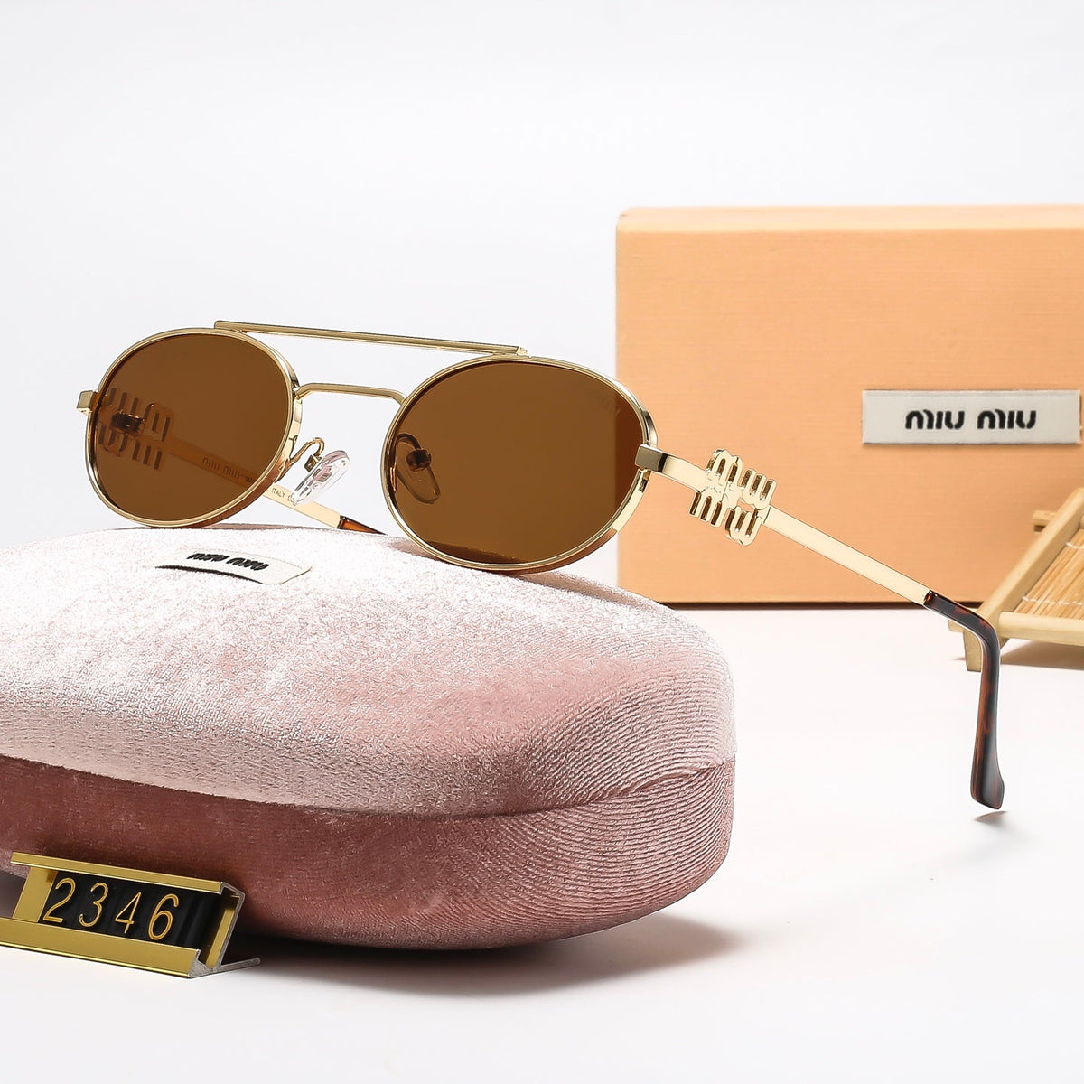 6-Color Stylish Oval Sunglasses with Metal Trim—2346