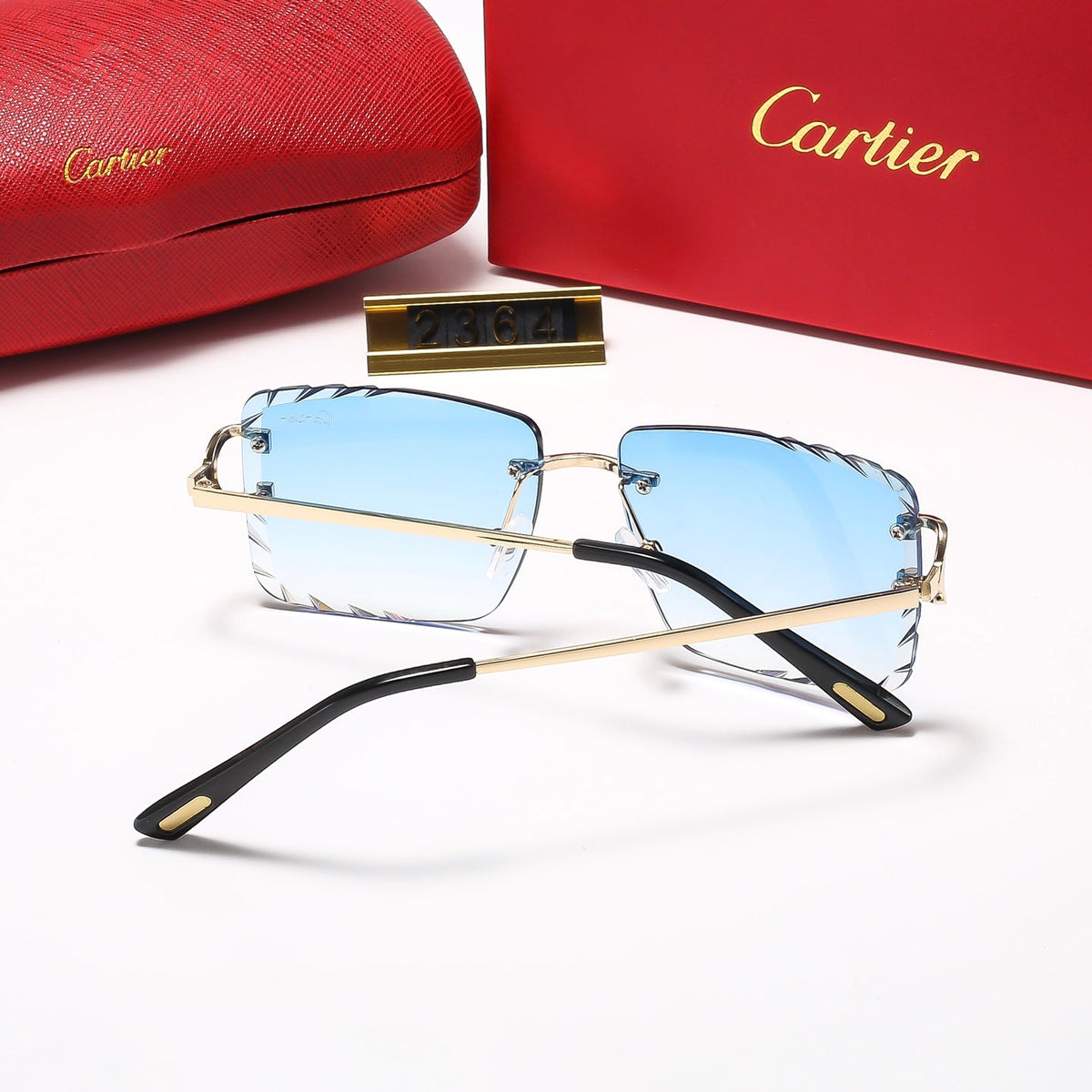 Diamond-cut Frameless Sqaure 8 Colors Fashion Sunglasses—2363